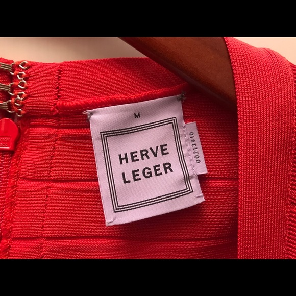 Original never worn Herve Leger Coral Dress Size M - Picture 5 of 5